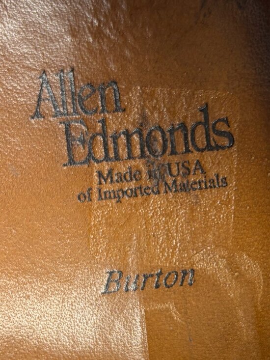 Allen Edmonds men\'s Burton dress shoes 10 D brown leather square toe oxford main image 7